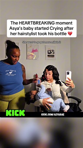 The HEARTBREAKING moment Asya’s baby started Crying after her hairstylist took his bottle 💔#influencercity #asyarae