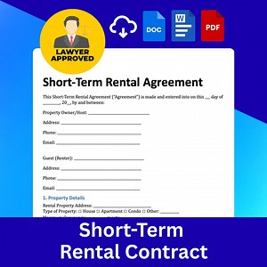 Short Term Rental Agreement Template | Vacation Rental Contract | Airbnb Lease PDF | Editable Rental Agreement for Landlords & Tenants - Etsy