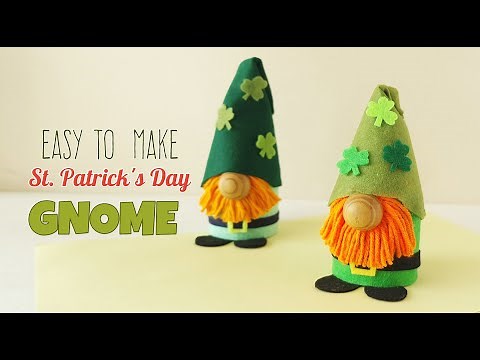How to Make a Gnome Using Just Felt & Toilet Paper Roll (Leprechaun Gnome)