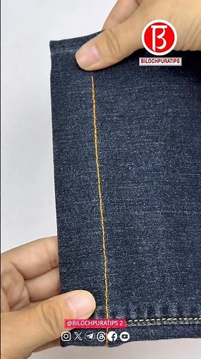 Simple stitching method for shortening pants