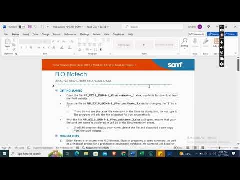 New Perspectives Excel 2019 | Module 4: End of Module Project 1 FLO Biotech #newperspectives