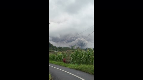 Massive ash plume rises as Mount Semeru erupts in East Java, Indonesia