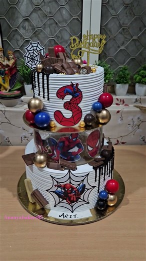 Spiderman cake without fondant | full video soon #shorts #shortsfeed #cakedecorating #cake #cakevlog
