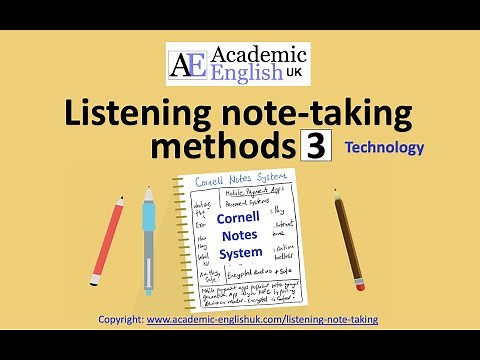 Listening Note taking Skills using the Cornell Notes System (Technology Topics)