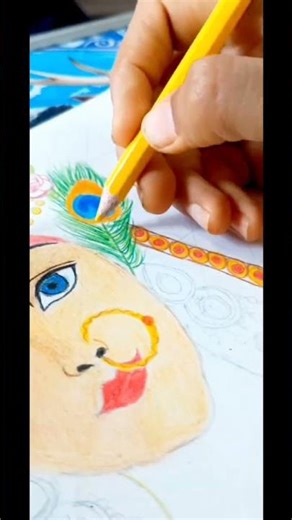 😍 Easy Krishna Border Design Drawing ✨ Step by Step Jewelry Art 💛 #shorts