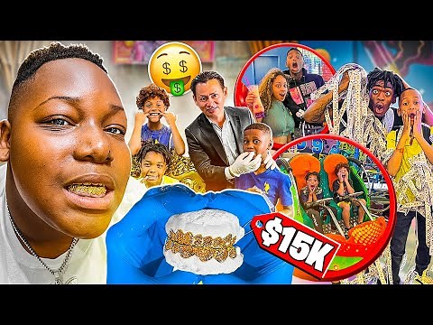 TOOK THE KIDS TO JOHNNY DANG TO PICK UP CUSTOM GRILLZ 😱 & WE WENT TO THE BIGGEST ARCADE EVER!!🎮