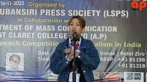Extempore speech competition on Journalism in India was organised by Lower Subansiri Press Society in collaboration with the department of Mass Communication, Saint Claret College, Ziro. Ms. Sorang Mina of Saint Claret College, Ziro secured the first position in the competition. Mr. Haobijam Chinglemba Meitei and Ms. Ramter Jilen of Saint Claret College, Ziro claimed second and third position respectively. | ApDirect India