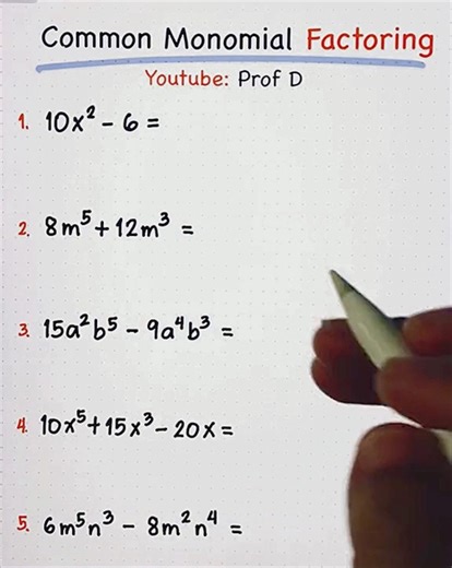 How to Factor Common Monomial 🤔 | Prof D