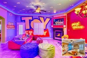 Kids will love this Toy Story themed house with Woody bedroom and toys
