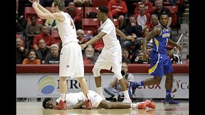 SDSU forward Polee collapses during game vs UC Riverside