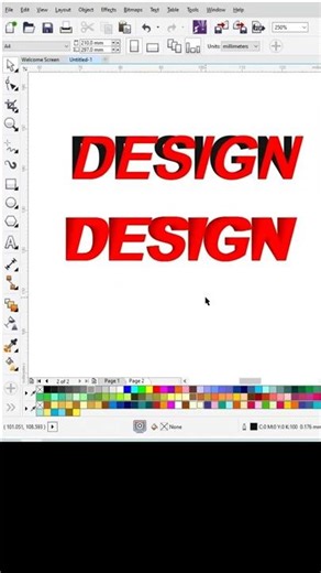 3D Typography in CorelDRAW | Text design | Coreldraw tutorial | Use of blend tool