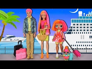 LOL Doll Neon Family Travel Adventures in Barbie Cruise - Arcade, Dance Party