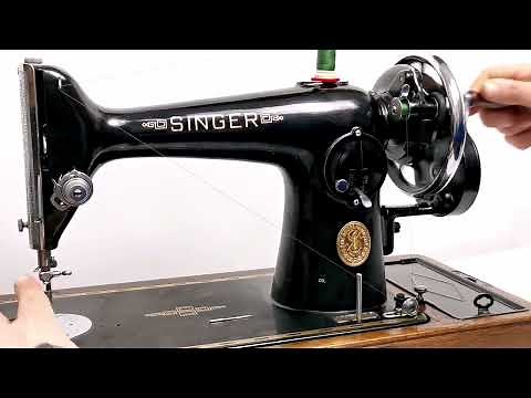 Demonstrating the Singer 201k Mk1 Hand Crank Sewing Machine