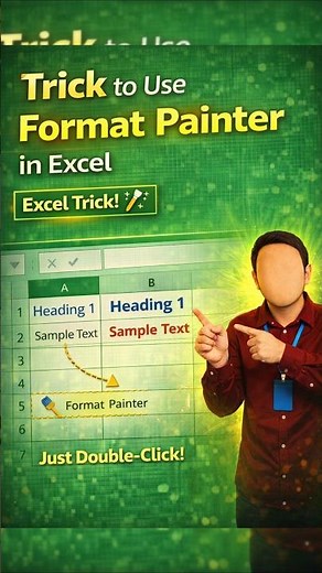 Excel Format Painter Trick You Must Know ⚡ (Save Time Instantly)Trick to use a format printer