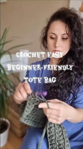 💥how to crochet t-shirt chunky yarn tote bag beginner friendly🧡 #crochet