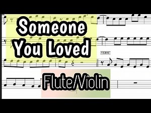 Someone You Loved I Flute or Violin Sheet Music Backing Track Play Along Partitura Lewis Capaldi