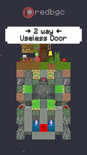 2 Way Useless #Redstone Door For Your Suvival World in #Minecraft! Download Our Builds at: Patreon.com/redbgc Resource Pack: RedRefinedRs #minecraftmemes