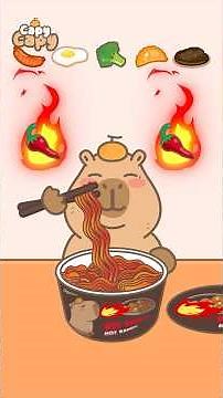 Capy Capy / Spicy noodles #asmr #mukbang #capybara #noodles #cute #animation
