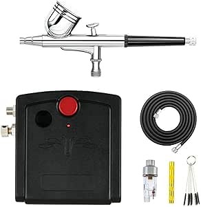 Portable Mini Air Compressor Airbrush Kit for Make up Art Painting Tattoo Spray Model with Airbrush Cleaning Set Air Filter