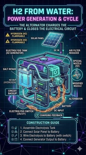 The Infinite H2 Cycle: Generator ➡️ Water ➡️ Battery ➡️ H2!**