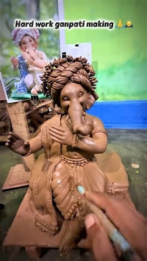 How to Make Ganpati Bappa with Clay 🙏 | Easy Ganesh Idol Making #shorts #viral #trending #ganesha