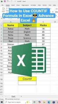 How to Use Countif Formula in Excel🔥||Advance Excel😎||#excel #computer #exceltips #exceltricks