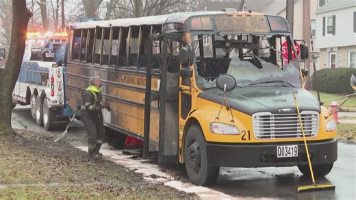 School bus explodes into flames in Ohio