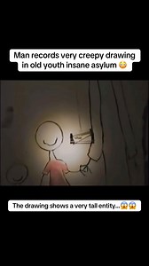 Man records creepy drawing in an old abandoned asylum #fyp #ghostcaughtoncamera #paranormal #scaryvideos #viral #trending | Scary Videos
