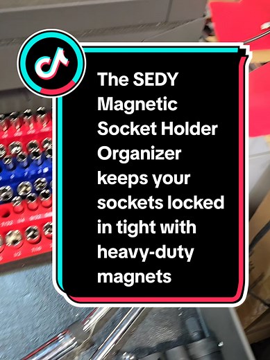 The SEDY Magnetic Socket Holder Organizer keeps your sockets locked in tight with heavy-duty magnets that cling to any toolbox, cart, or metal work surface. Designed for fast access and zero lost sockets, it lays everything out in clear size order so mechanics, DIYers, and shop crews can work quicker and cleaner. Tough, organized, and built for everyday use. #SEDY #SEDYBlackFriday #TikTokShopBlackFriday #TikTokBlackFriday #TikTokCyberMonday