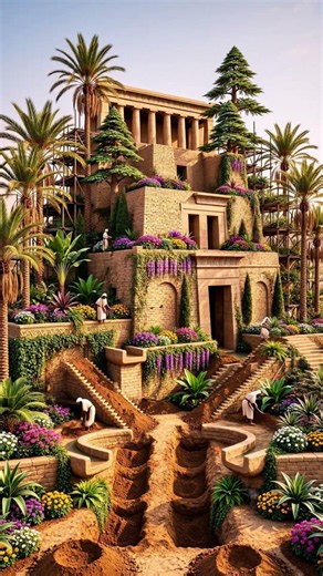 The Hanging Gardens of Babylon Rebuilt 🌿 | AI Timelapse (4K) #timelapse #ai #4k #restoration #aiart