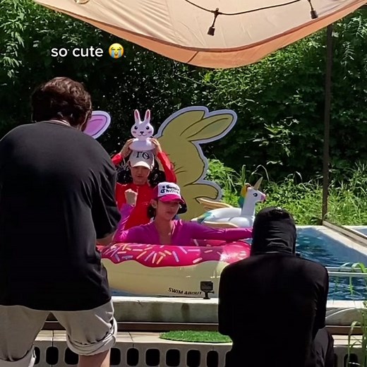 Playful Water Fun in an Inflatable Pool