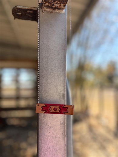 Hand Tooled Leather Necklace – Western Boho Handmade Jewelry – One of a Kind Leather Pendant - Etsy