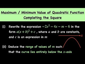 Quadratic Equations - Completing The Square Maximum Or Minimum Value | O-Level Additional Math