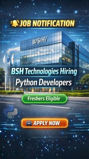 BSH Hiring Freshers 2026 🔥 | Python Developer Jobs | Apply Now | #cloudupskill #python #job
