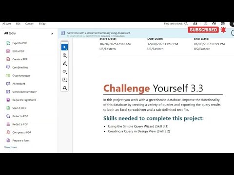 AC2021 Challenge Yourself 3-3 | Project: Challenge Yourself 3.3 (Access) Assignment