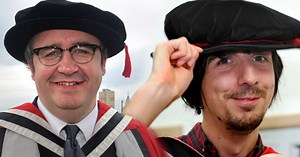 Mark Benton and Richard Milward receive Teesside University honorary degrees