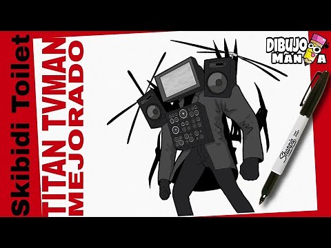 COMO DIBUJAR A TITAN TVMAN MEJORADO de SKIBIDI TOILET | PASO A PASO | how to draw skibidi toilet