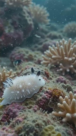🐰🌊 A tiny “rabbit” from the ocean… but it’s actually a real sea bunny!#SeaBunny