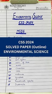 Environmental Science Paper (Solved) #css2024 | Read Right Institute