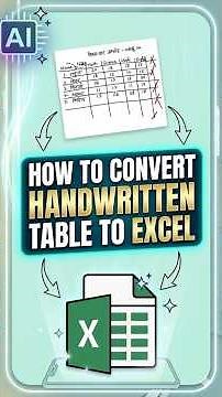 How to Convert ANY Handwritten Table to Excel in Seconds! 📊