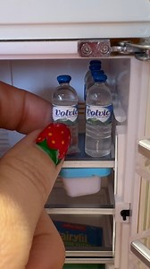 Unboxing and restocking the mini fridge in the mini bakes kitchen with water, beer, eggs, fruit and some sweet treats #unboxing #minifridge #restock | My Mini Bakes