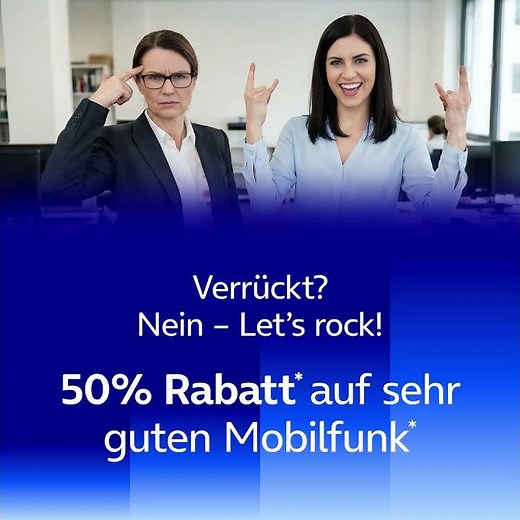 o2 Business | 50% Rabatt* auf sehr guten Mobilfunk* (v1 | 1:1 | 10sec.)