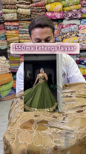 1550 rs Mai lehenga Taiyaar 🤩 . Ji Ha Cosmos silk 1 mtr top Plain Creap 5 mtr 1550 total amount . Natural crab 5 m and top 1 m. So amazing dress, top or Lehenga very beautiful design wedding for dress, beautiful, beautiful superhit, quality, Cosmo, silk, top, sleeveless blouse and skirt. So nice very beautiful design.. . . . . . #newdesign #weddings #embroidery #fabric #pure #design #lehengas #fashionstyle #fashionista #cosmos #silk #reel #viral #insta #instagram | Delhi cutpiece fashion