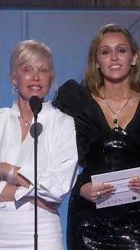 Miley Cyrus and Pamela Anderson presenting BEST FEMALE ACTOR - MOTION PICTURE - MUSICAL OR COMEDY.