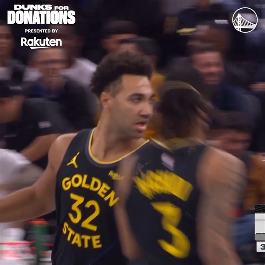 146K views · 3.9K reactions | The Dubs have 52 dunks so far this season, resulting in $130,000 raised for the Warriors Community Foundation, courtesy of Rakuten Dunks for Donations || #DubNation | Golden State Warriors | Facebook