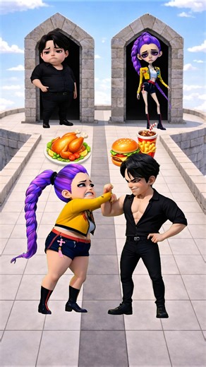 Save Rumi from the Junk Food! 🍕😭 Jinu Tries to Help! #shorts