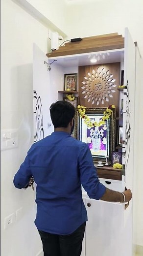 Puja Unit Design 🔥| Mandir design | Puja room | Puja Unit | Pocket doors | Pooja Door