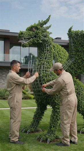 Giant Dragon Topiary Transformation