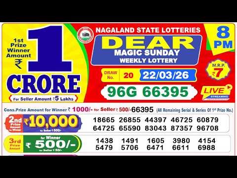 Lottery Live today 8pm 22.03.2026