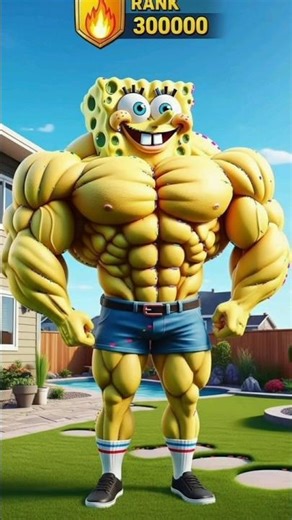 SPONGEBOB getting muscular body #spongebob #spongebobshorts